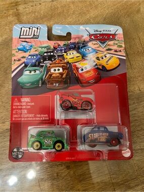 Disney Cars lightening McQueen Mini 3-Pack Toy Vehicles - Red, Green, Blue